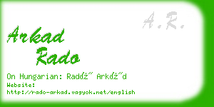 arkad rado business card